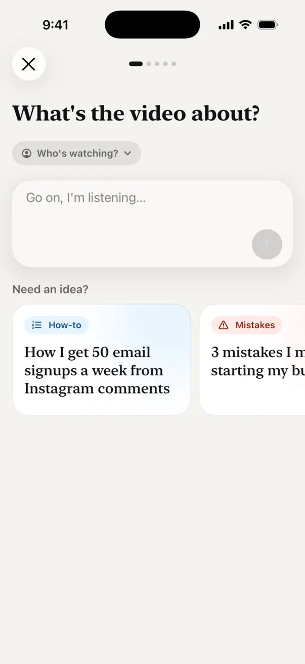 Write with AI asking “What's the video about?”